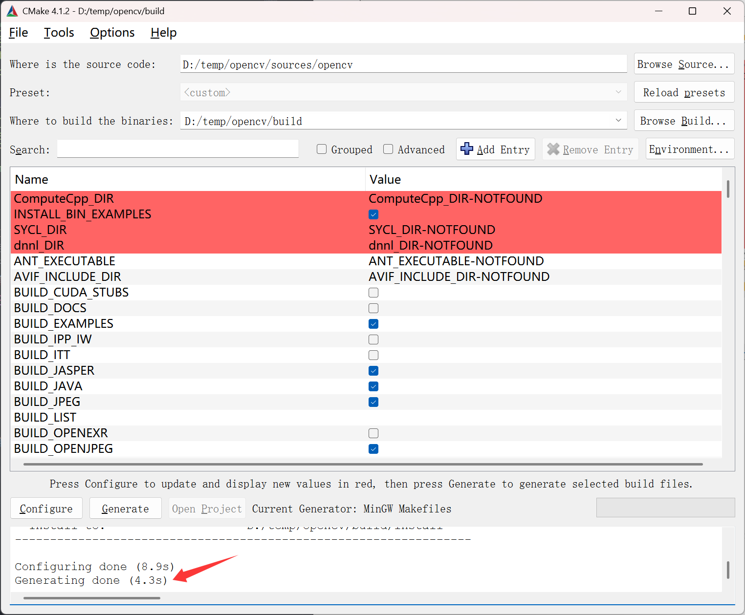 CMake-GUI配置完成